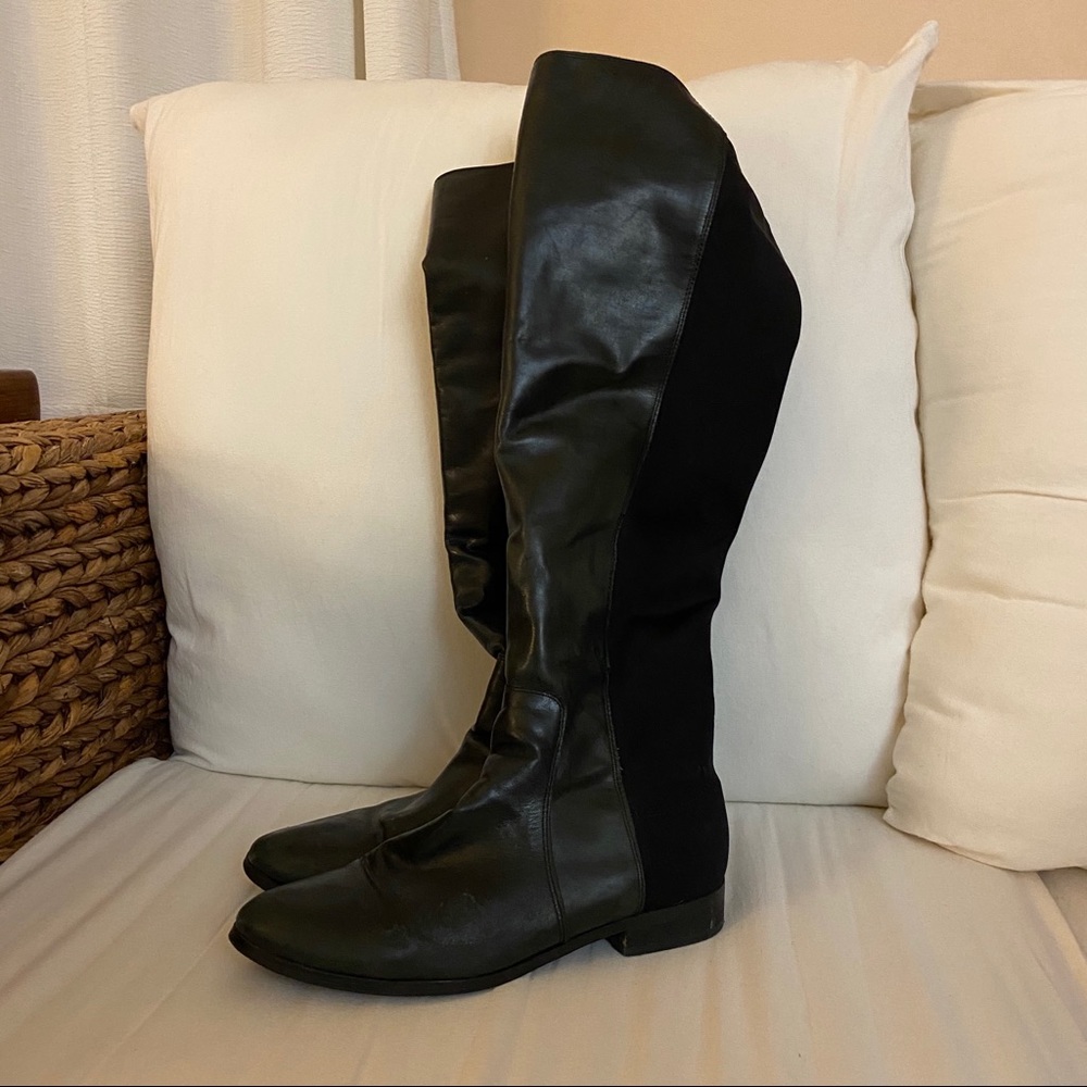 Steve Madden Boots • Black Leather/Elastic